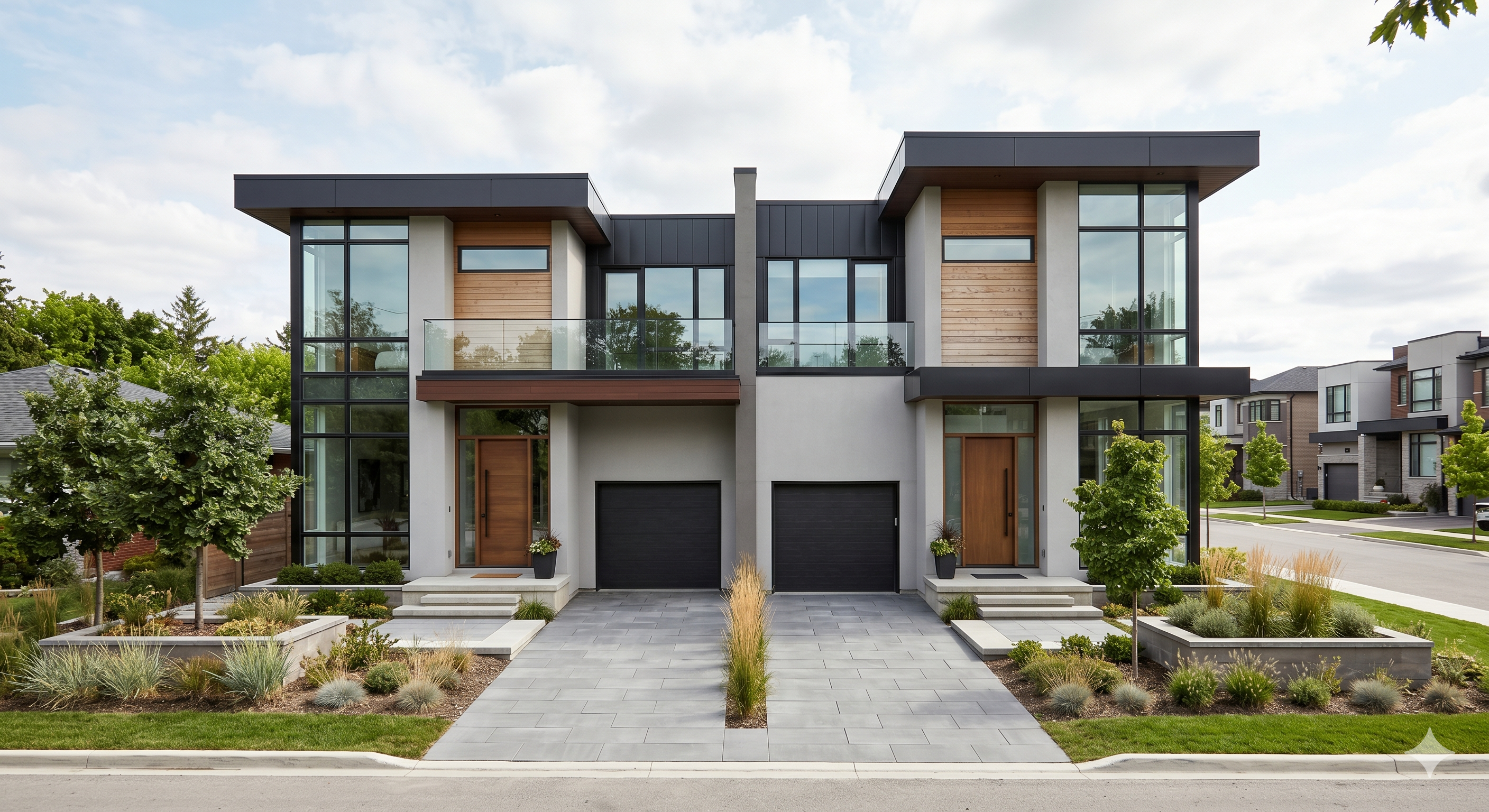 A set of twin bungalows